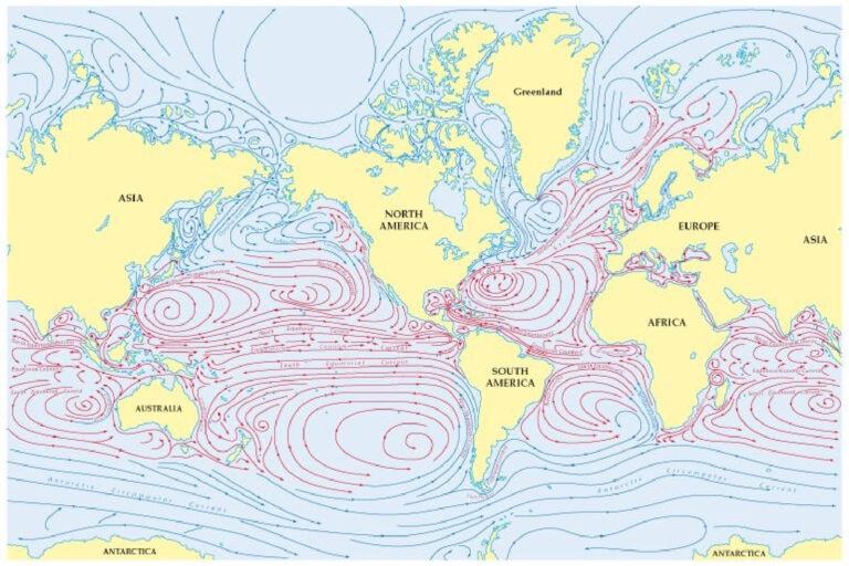 carte des courants marins par Rainer Lesniewski